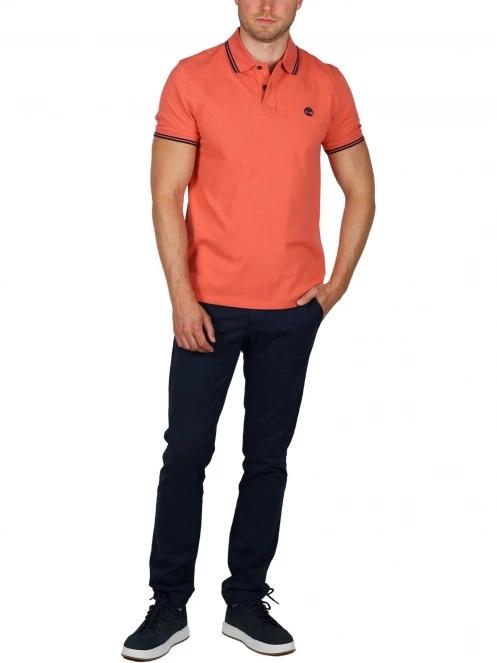 Timberland Tipped Pique Polo férfi galléros póló piros színben 5