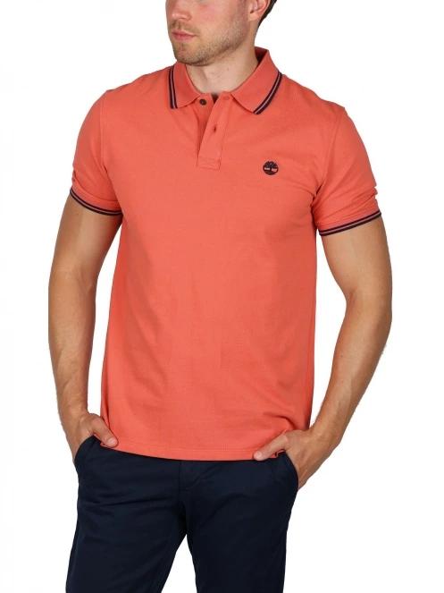 Timberland Tipped Pique Polo férfi galléros póló piros színben 6