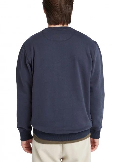 Timberland Embroidery Logo Brush Back Crew Neck férfi pulóver sötétkék színben 3