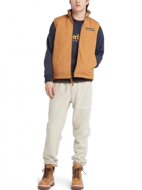 Timberland Embroidery Logo Brush Back Crew Neck férfi pulóver sötétkék színben 5