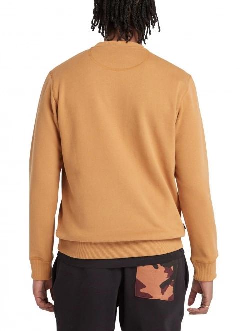 Timberland Embroidery Logo Brush Back Crew Neck férfi pulóver barna színben 3