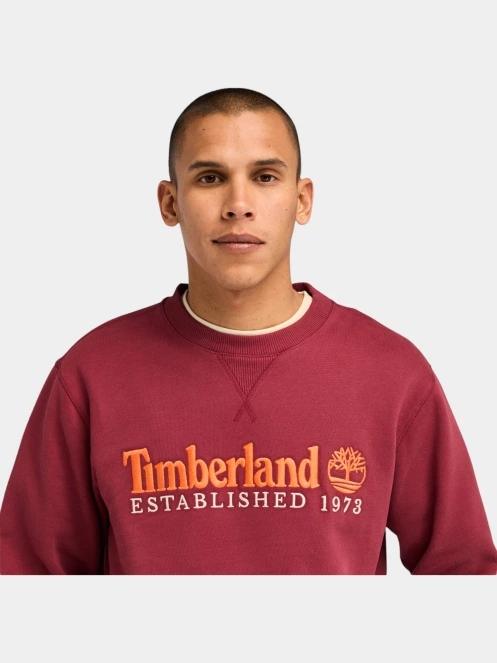 Timberland Embroidery Logo Crew Neck férfi pulóver piros színben 5