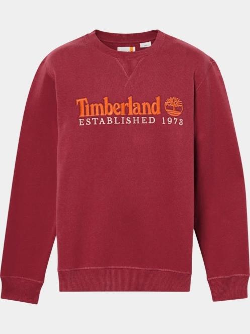 Timberland Embroidery Logo Crew Neck férfi pulóver piros színben 6