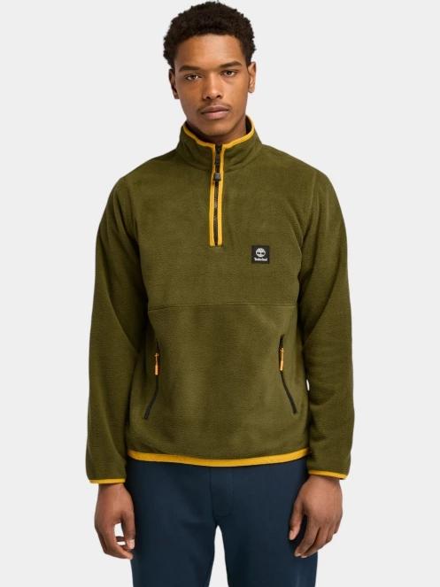 Timberland 1/4 Zip Polar Fleece férfi polár pulóver oliva színben 2