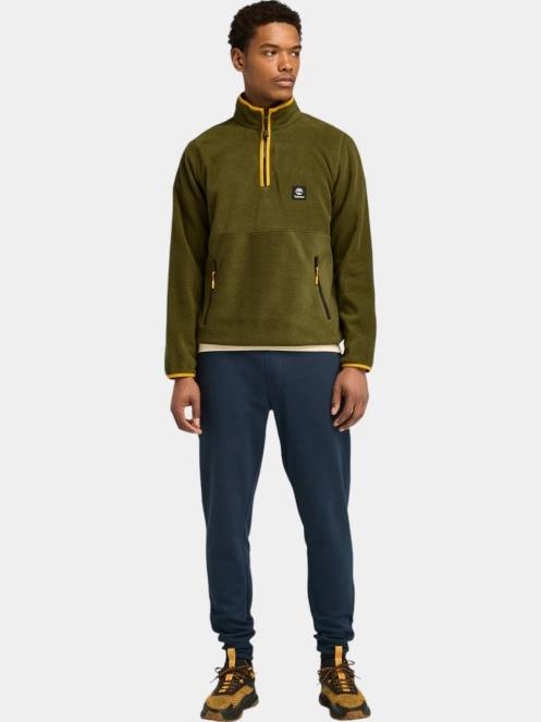 Timberland 1/4 Zip Polar Fleece férfi polár pulóver oliva színben 4