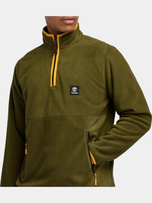 Timberland 1/4 Zip Polar Fleece férfi polár pulóver oliva színben 5
