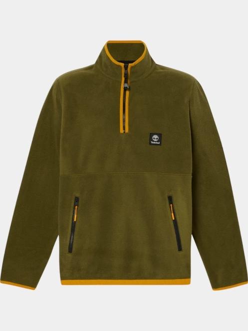 Timberland 1/4 Zip Polar Fleece férfi polár pulóver oliva színben 6