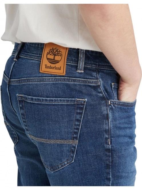 Timberland Indigo Stretch Denim Pant férfi farmernadrág kék színben 4