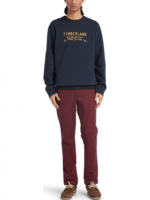 Timberland Ls Roc Utility Crew Sweatshirt Regular férfi pulóver sötétkék színben 5