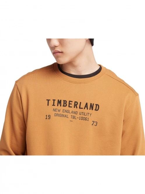 Timberland Ls Roc Utility Crew Sweatshirt Regular férfi pulóver barna színben 6