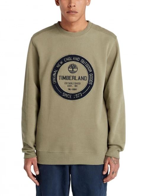 Timberland Ls Elevated Brand Carrier Crew Sweatshir férfi pulóver zöld színben 2