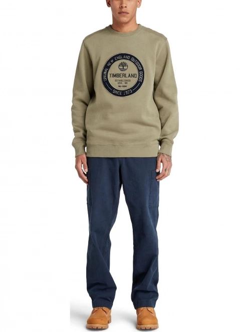 Timberland Ls Elevated Brand Carrier Crew Sweatshir férfi pulóver zöld színben 4
