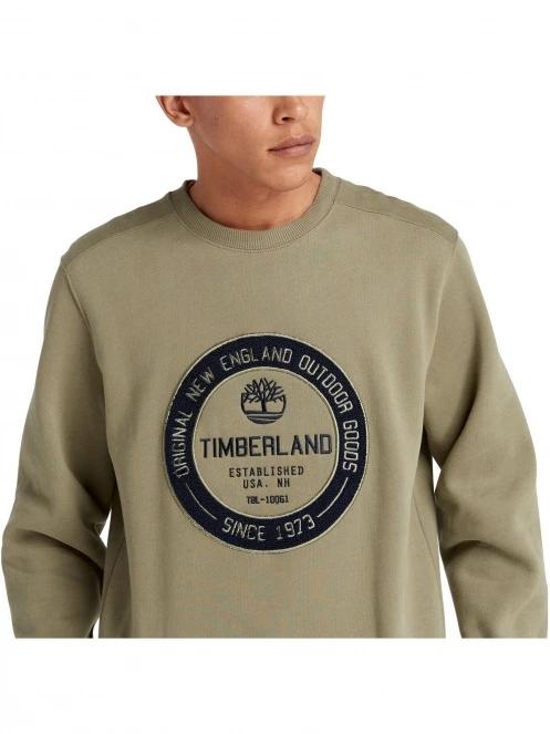 Timberland Ls Elevated Brand Carrier Crew Sweatshir férfi pulóver zöld színben 5