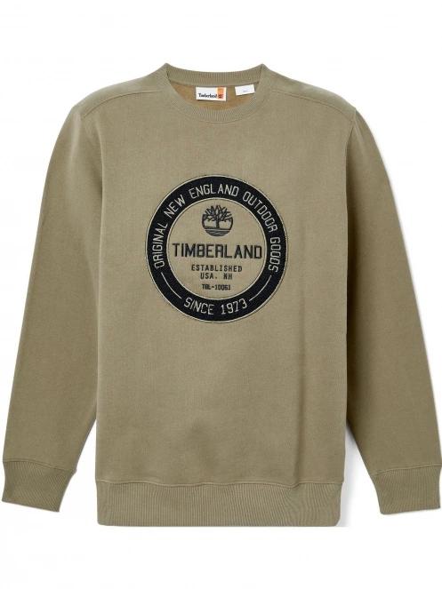 Timberland Ls Elevated Brand Carrier Crew Sweatshir férfi pulóver zöld színben 6