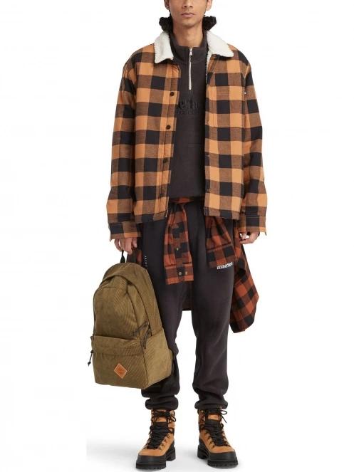 Timberland Tfo Buffalo Plaid Sherpa Lined Overshirt férfi utcai kabát barna színben 5