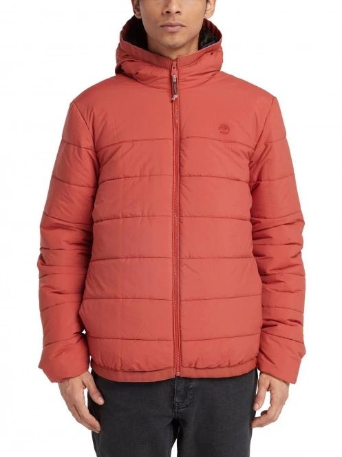 Timberland Garfield Mid Weight Hooded Puffer Jacket férfi utcai kabát piros színben 2