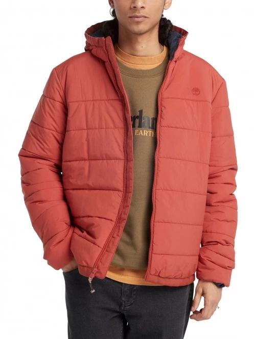 Timberland Garfield Mid Weight Hooded Puffer Jacket férfi utcai kabát piros színben 4