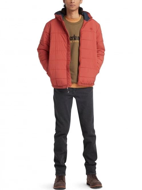 Timberland Garfield Mid Weight Hooded Puffer Jacket férfi utcai kabát piros színben 6