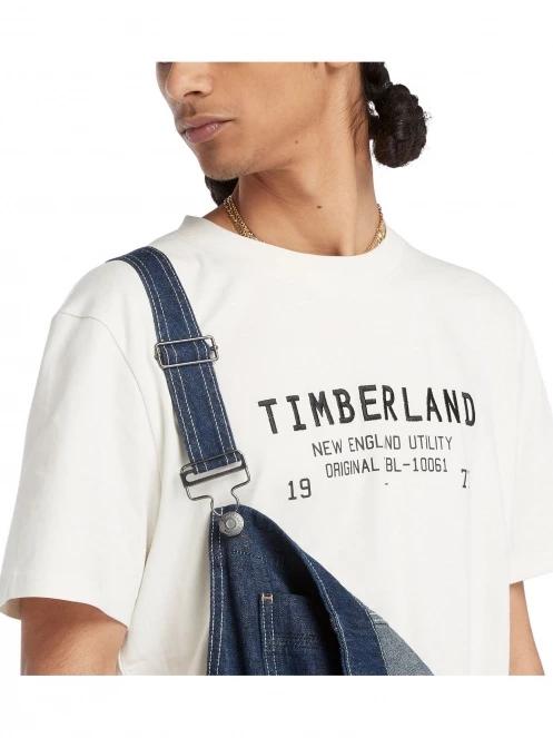 Timberland Ss Roc Linear Brand Carrier Tee Regular férfi rövid ujjú póló fehér színben 5