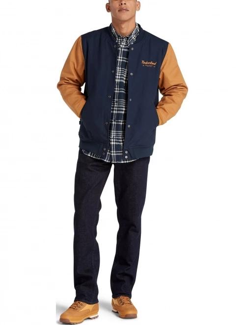 Timberland Ls Heavy Flannel Check Shirt Regular férfi hosszú ujjú ing sötétkék színben 5