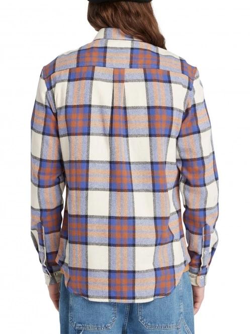 Timberland Ls Heavy Flannel Plaid Shirt Regular férfi hosszú ujjú ing kék színben 3