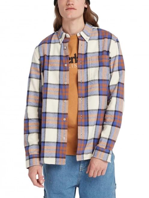 Timberland Ls Heavy Flannel Plaid Shirt Regular férfi hosszú ujjú ing kék színben 4