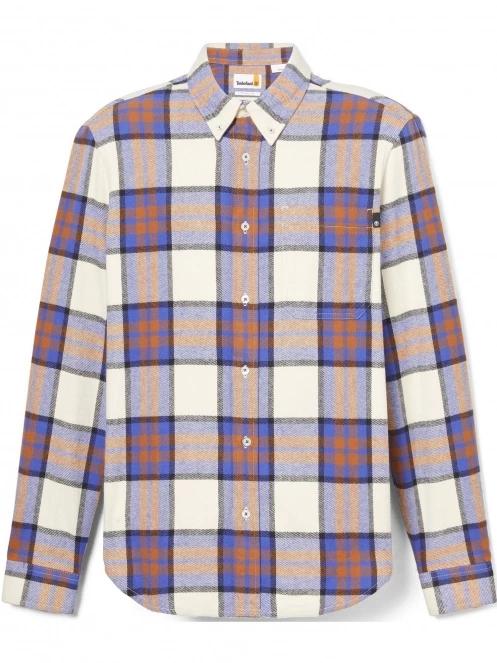 Timberland Ls Heavy Flannel Plaid Shirt Regular férfi hosszú ujjú ing kék színben 7