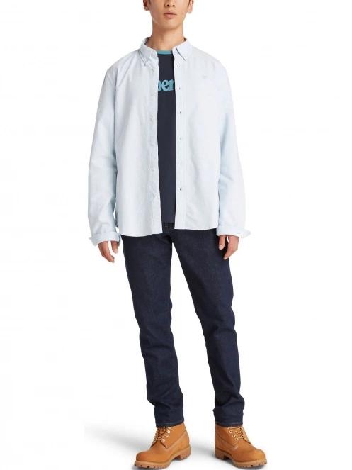Timberland Oxford Shirt férfi hosszú ujjú ing világoskék színben 5