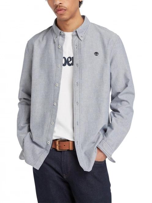 Timberland Oxford Shirt férfi hosszú ujjú ing sötétkék színben 4