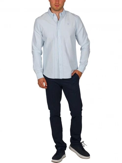 Timberland Oxford Shirt férfi hosszú ujjú ing világoskék színben 5