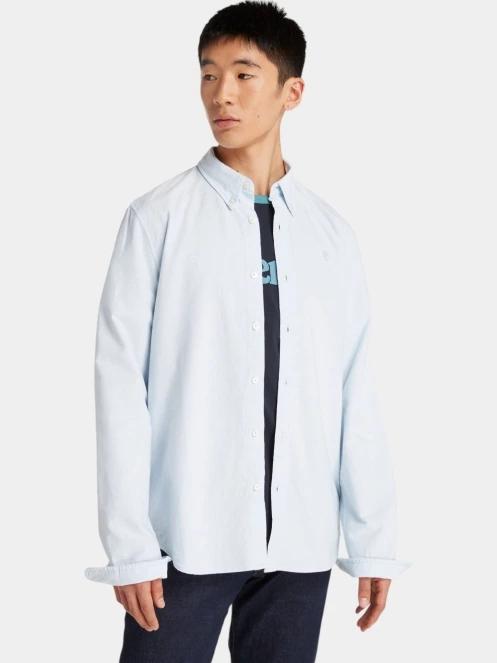 Timberland Oxford Shirt férfi hosszú ujjú ing világoskék színben 5