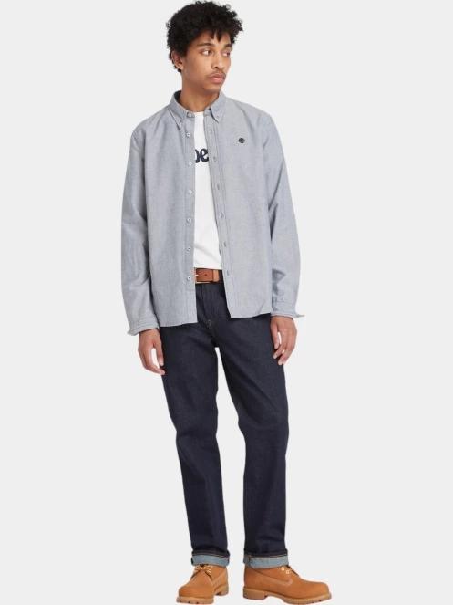 Timberland Oxford Shirt férfi hosszú ujjú ing sötétkék színben 4