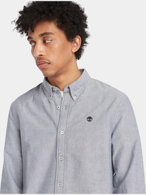 Timberland Oxford Shirt férfi hosszú ujjú ing sötétkék színben 5
