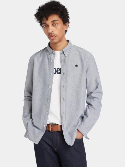 Timberland Oxford Shirt férfi hosszú ujjú ing sötétkék színben 6