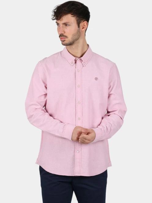 Timberland Oxford Shirt férfi hosszú ujjú ing rózsaszín színben 2