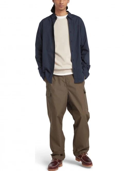 Timberland Stretch Poplin Shirt férfi hosszú ujjú ing sötétkék színben 5