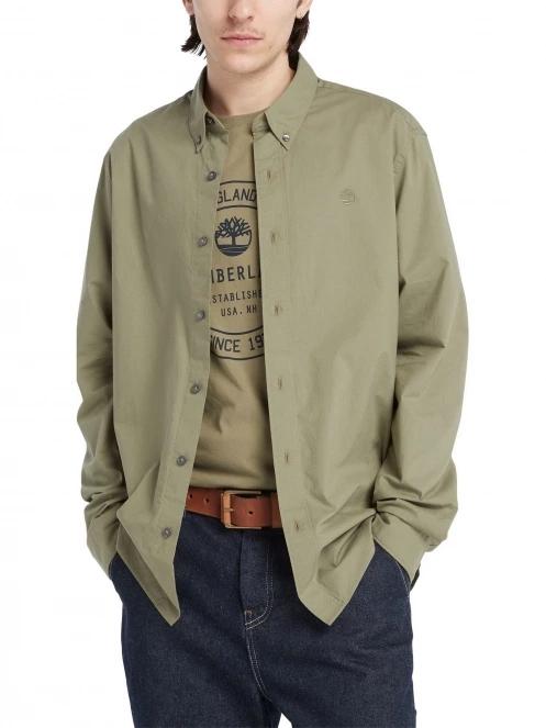 Timberland Stretch Poplin Shirt férfi hosszú ujjú ing zöld színben 4