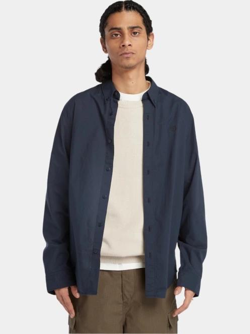 Timberland Stretch Poplin Shirt férfi hosszú ujjú ing sötétkék színben 5