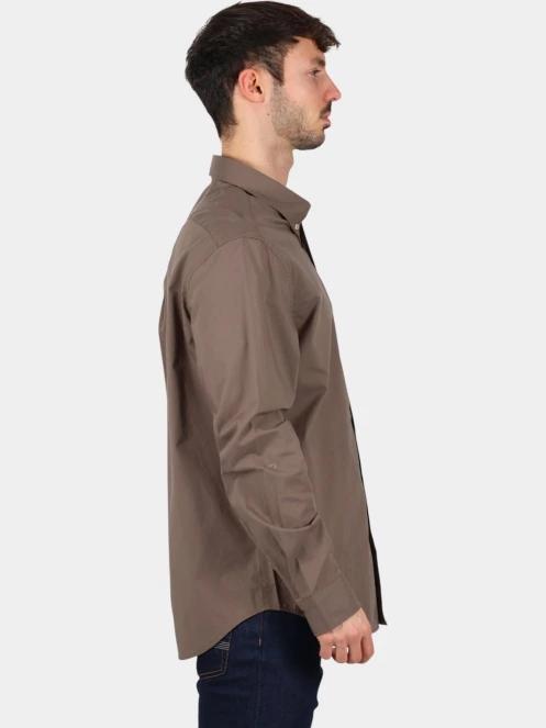 Timberland Long Sleeve Stretch Poplin Shirt férfi hosszú ujjú ing barna színben 3
