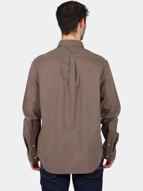 Timberland Long Sleeve Stretch Poplin Shirt férfi hosszú ujjú ing barna színben 4