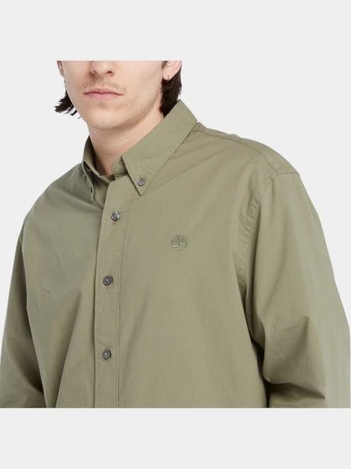 Timberland Long Sleeve Stretch Poplin Shirt férfi hosszú ujjú ing zöld színben 6