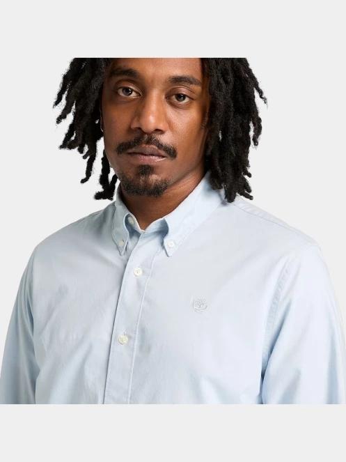 Timberland Long Sleeve Stretch Poplin Shirt férfi hosszú ujjú ing világoskék színben 4