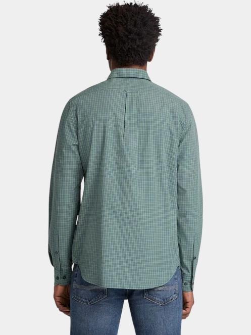 Timberland Micro Plaid Poplin Shirt férfi hosszú ujjú ing zöld színben 3