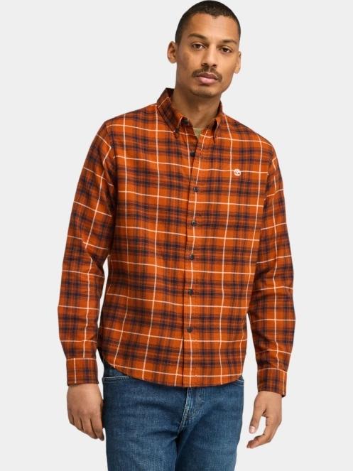 Timberland Solucell Plaid Shirt férfi hosszú ujjú ing barna színben 2