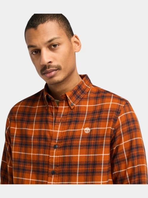 Timberland Solucell Plaid Shirt férfi hosszú ujjú ing barna színben 5