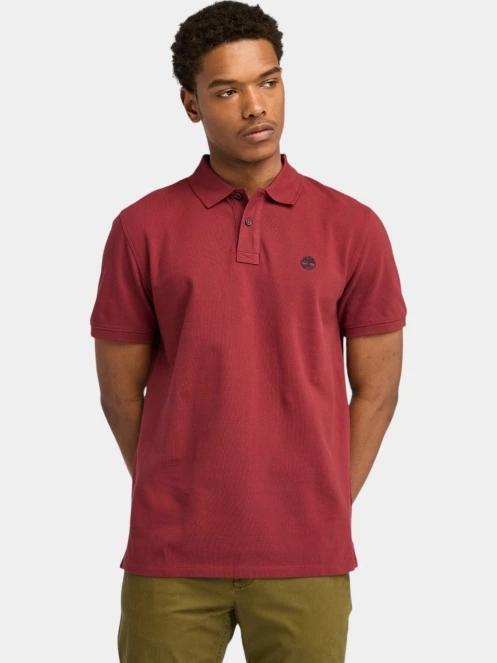Timberland Pique Short Sleeve Polo férfi galléros póló piros színben 2