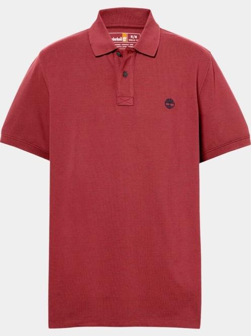 Timberland Pique Short Sleeve Polo férfi galléros póló piros színben 6