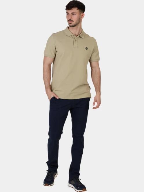 Timberland Pique Short Sleeve Polo férfi galléros póló oliva színben 6
