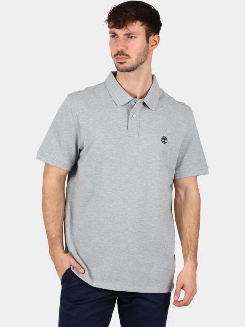 Timberland Pique Short Sleeve Polo férfi galléros póló szürke színben 2