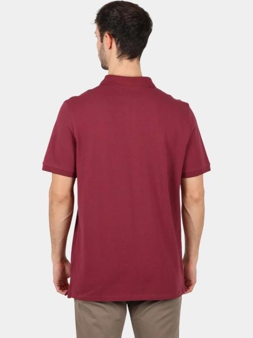 Timberland Pique Short Sleeve Polo férfi galléros póló bordó színben 4